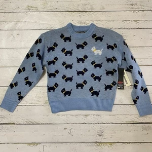 NWT Stranger Things XS 0-2 Season 5 Erica Scottie Dog Sweater Blue No Boundaries - Afbeelding 1 van 9