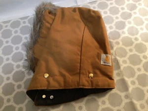 Carhartt Detachable Canvas Hood Fur Trim Vtg. 90s USA Union Made 968QH #CB32-5 - Picture 1 of 11