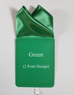 Inserto cuadrado de bolsillo satinado preplegado de 2 puntos para hombre - Nuevo Foto 1 de 4