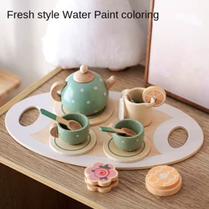 Wooden Children Simulation Home Afternoon Tea Set Kitchen Toys Role Play Parent- - Picture 1 of 7