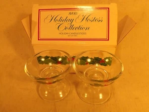 Avon Vintage 1981 Holiday Hostess Collection Stechpalme Kerzenständer 2er Set - Bild 1 von 7