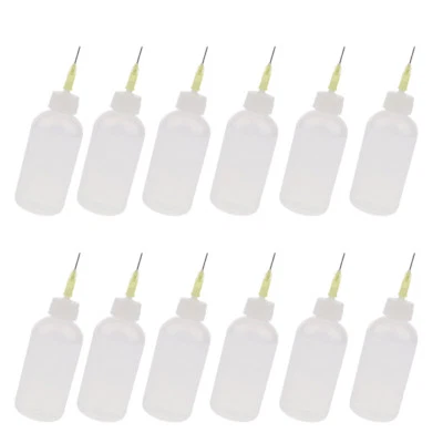 12pcs 50ml Needle Tip Applicator Bottle Clear Glue Dropper Dispenser Bottles - Image 1 of 4