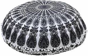 Cover Round Mandala Floor Pillow Cushion Case Decor Room Pouf Pom Indian Ottoman - Picture 1 of 49