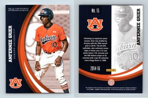 Anfernee Grier #15 Auburn Tigers Collegiate 2016 Panini Trading Card