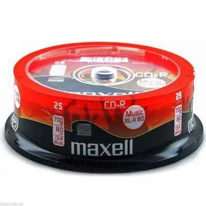 25 x Maxell CD-R 80 Mins XL-II Digital Audio Recordable Blank Discs In Spindle - Afbeelding 1 van 2
