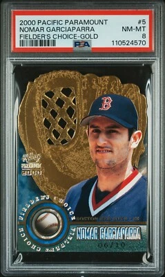 2000 PACIFIC PARAMOUNT FIELDER'S CHOICE GOLD GLOVE 5 NOMAR GARCIAPARRA /10 PSA 8 - Image 1 of 2