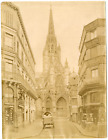 France, Rouen, Église Saint-Maclou, Vue Générale  Vintage Albumen Print Tira