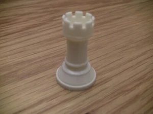 Chess Game Replacement Parts Plastic Hollow-White Rook - Picture 1 of 2