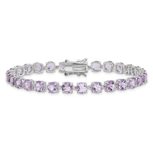 5mm Men Women Purple CZ Tennis Bracelet CZ 18k Gold Plated Stainless Steel Chain - Picture 1 of 5