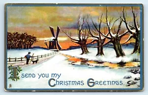 POSTCARD CHRISTMAS GREETINGS - RAPHAEL TUCK AND SONS - EMBOSSED 542 - Picture 1 of 2