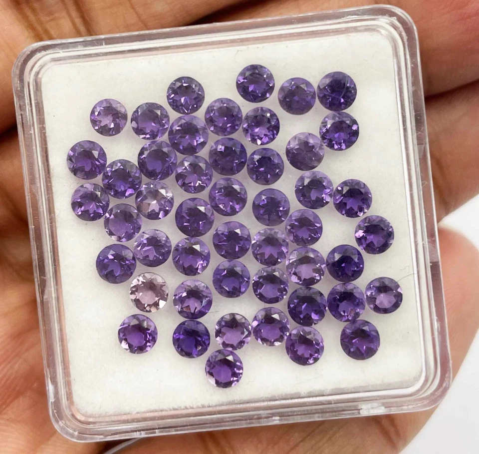 Natural Scapolite Round Cut Loose Gemstone Lot 51 Pcs 3.50 MM 8 CT - Image 1 of 4