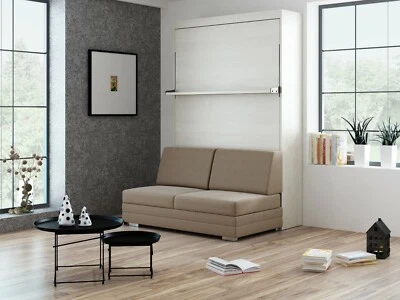 Schrankbett Wandbett mit Sofa Leggio Linea Tondo Classic 90 x 200 cm Whitewood - Bild 1 von 4