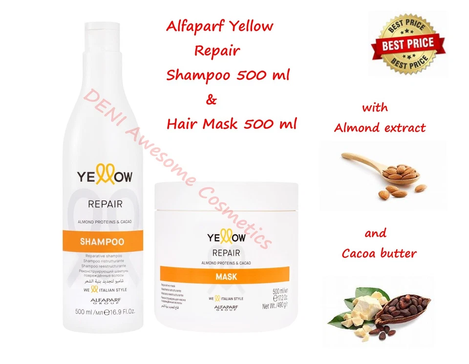 Alfaparf Yellow Repair Shampoo 500ml & Yellow Repair Mask 500ml - Image 1 of 1