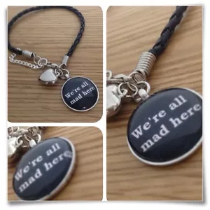 Alice in Wonderland we're all mad here mad hatter charm Bracelet - Picture 1 of 1