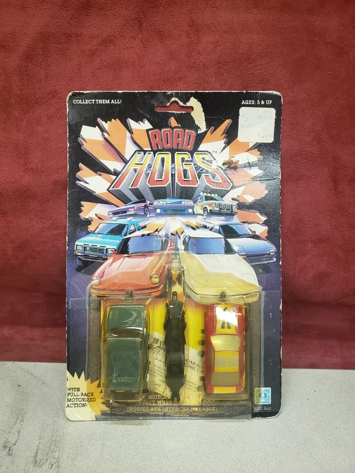 Hasbro Road Hogs Vintage Jeep and Race Car Pullback Motorized Toy Cars 1987