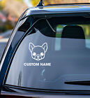 Custom Name Chihuahua Face Vinyl Decal Sticker Car Window Laptop Dog Puppy V2