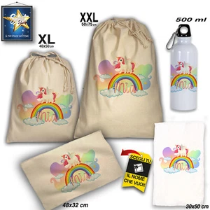 SET SCUOLA ASILO MATERNA SACCA ASCIUGAMANO BORRACCIA TOVAGLIETTA PERSONALIZZATO - Picture 1 of 8
