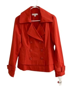 New York & Company Women's Size M Red Jacket Lightweight Lined Button NWT - Picture 1 of 6