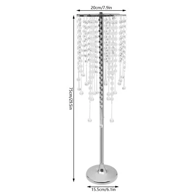 10pc Crystal Silver Flower Stand 75cm Large Flower Stand Wedding Decor - Image 1 of 4