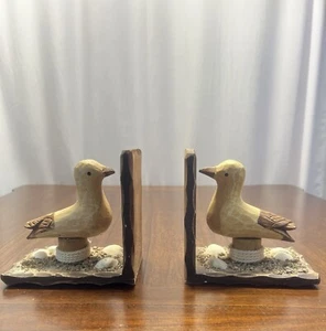Wooded Shore Seagulls Distressed Bookends Dock Piling - Picture 1 of 12