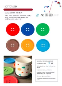 Stock 24 pezzi di sottotazza IN SILICONE colori assortiti Smarty - Foto 1 di 1