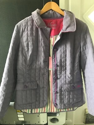 Ladie's Lilac MUSTO Signature Quilted Jacket Size UK 16 stripes linned NEW - Image 1 of 4