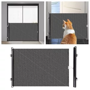 Pet Dog Gate Network Fence Baby Safety Gate Breath Mesh Enclosure Retractable - Picture 1 of 12