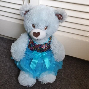 Build A Bear Oso azul pálido viene en un vestido de lentejuelas - Imagen 1 de 6