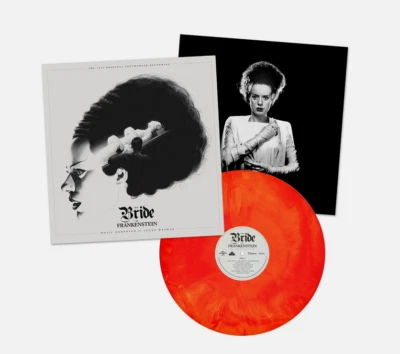 BRIDE OF FRANKENSTEIN Red & Yellow Hand Poured VINYL LP FRANZ WAXMAN Waxwork Foto 1 de 3