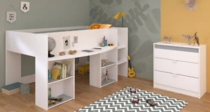 Kinderzimmer Jugendzimmer komplett Set mit Hochbett Kommode Lattenrost Pirouette - Bild 1 von 9