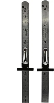 SE Stainless Steel SAE Metric Ruler Set - Precision Chrome  - Image 1 of 4