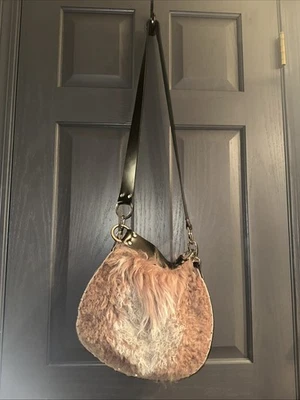 Rebellion Bags By Stephanie wheat Medium Rebel Taupe Tibetan Wool Handbag Purse - Image 1 of 4