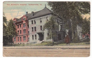 Jacksonville, Ill. antique postcard Saviour's Hospital / creases POOR condition - Picture 1 of 2