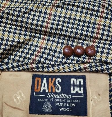 Vintage Daks DD London pure wool houndstooth classic hunting jacket blazer 44R - Image 1 of 4