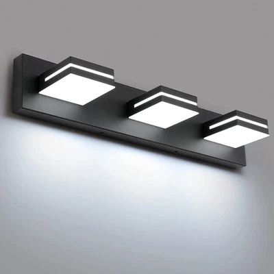 New 3-Light 24’’ LED Bathroom Vanity Light Matte Black Cool White Fast Ship - Image 1 of 4