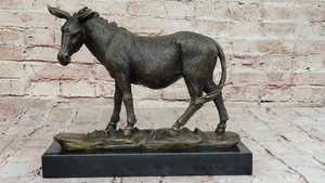 Donkey Mule Bronze Metal Statue Sculpture Figure on Marble Base by Antoine Barye - Picture 1 of 10