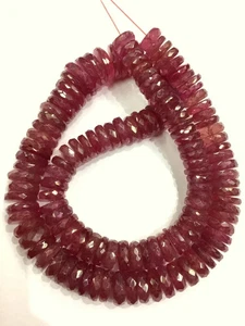 Natural Pink Ruby Tyre Beads Luster Ruby 7-8.MM Beads Faceted Gemstone Beads. - Picture 1 of 10