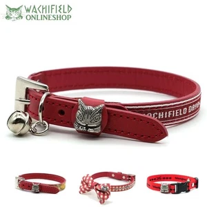WACHIFIELD Pet Band Red Cow Leather Dayan Old Map Bow Tie Comes Off JAPAN NEW - Picture 1 of 47