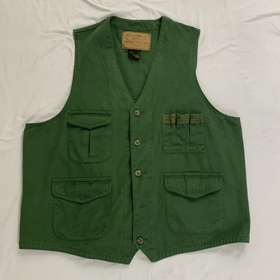 Chaleco de Caza Eddie Bauer Outdoor Outfitters Excelente Estado Algodón Verde De Colección Foto 1 de 4