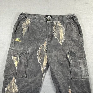 Mossy Oak Mens Cargo Pants Size XL Black Camo Break-Up Eclipse Utility Hunting - Picture 1 of 8