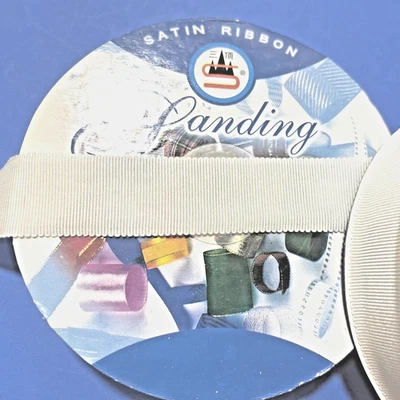 Satin Ribbon Non-Fray  Woven Edge 36 Yds Spool 1" White Sanding Satin Ribbon - Image 1 of 3
