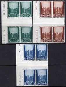 Vatikan 1944 Kriegsopfer Set in Dachrinnenblöcken postfrisch #84-86 - Bild 1 von 1