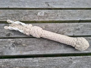 Large Tiller Tassel Wall Hanging Brass Handmade Bell Boat 17" Rope Narrowboat - Picture 1 of 12