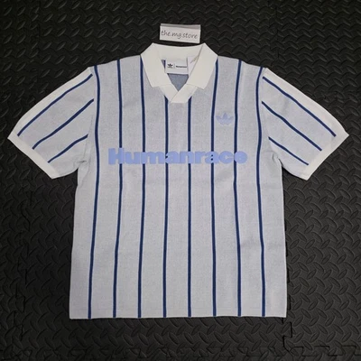 Adidas Pharrell Human Race Cloud Blanco Tejido Polo Camiseta Para Hombre Talla L HU1104 Foto 1 de 4