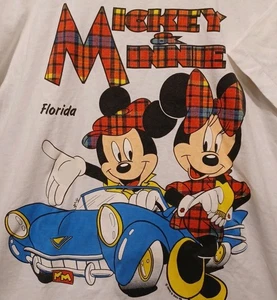 Minnie Mickey XL Single Stitch Shirt Walt Disney Sherrys Best Florida Tartan Vintage - Bild 1 von 9