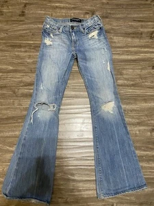 Girls Abercrombie Slim Distressed Jeans Size 10 Youth - Picture 1 of 3