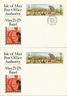 2x Isle of Man Post Office Pre Stamped Tembal Exhibition Basel 1983 Laxey Wheel