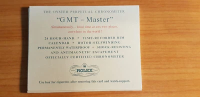 Rolex GMT-Master CigarettesCard Inglés en buen estado Foto 1 de 2