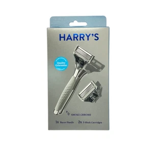 Harry's Men's Winston Razor Handle + 2 Blade Refills ‘Smoke Chrome’ - Picture 1 of 2
