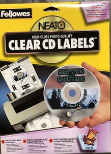 NEW Fellowes High Gloss Photo Quality Clear CD DVD Labels 20 ct. - Picture 1 of 1